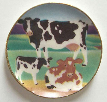 Dollhouse Miniature Cow Platter